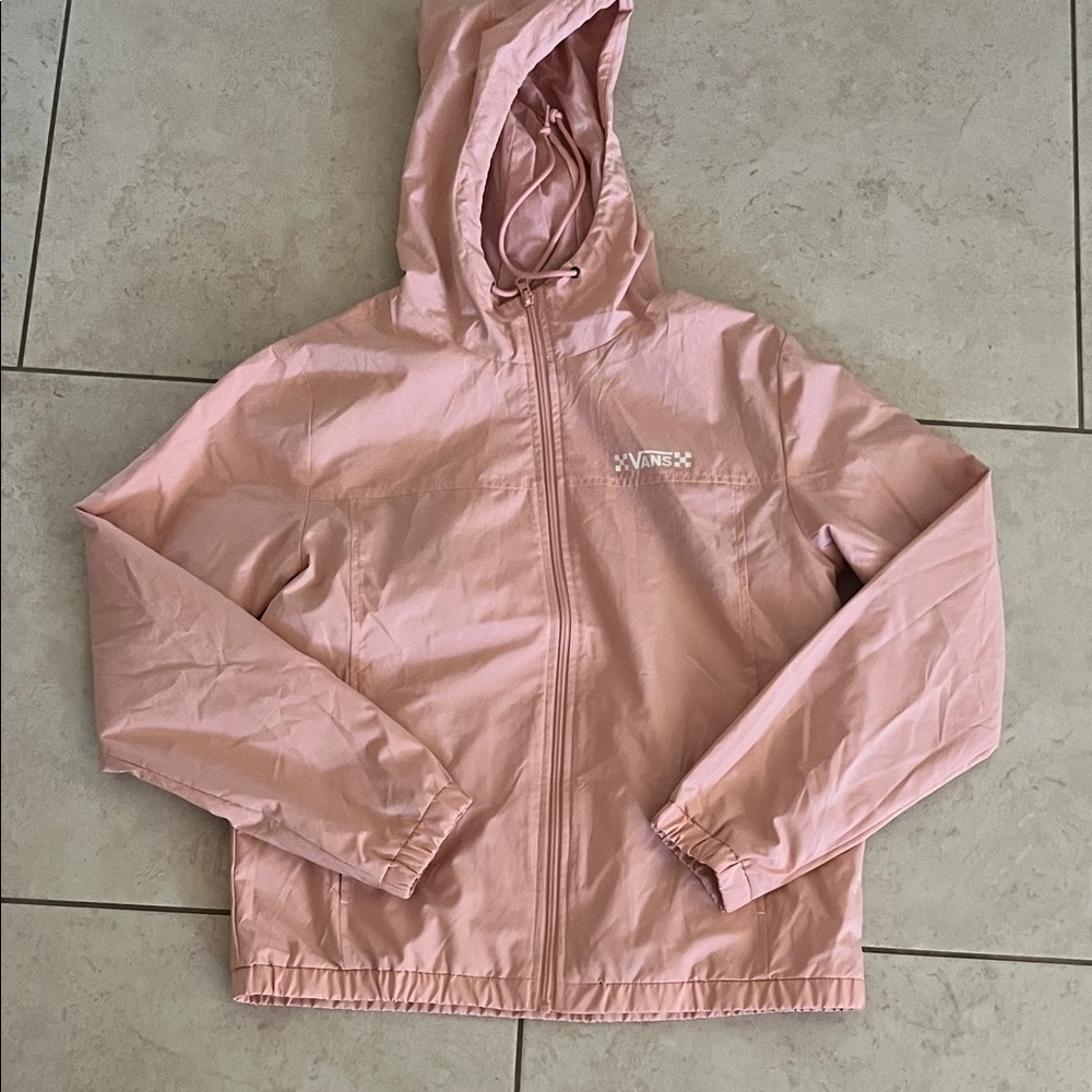 Vans Light Pink Hooded Windbreaker, Women’s Small